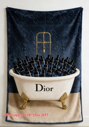 Dior Sauvage Perfume Bathtub Luxury Flannel Sofa Throw Blanket D266
